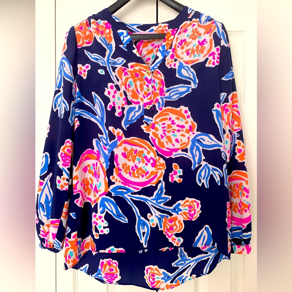 EUC Lilly Pulitzer Silk Elsa Top Size Small